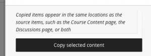 Copy selected content button