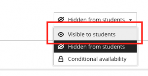 Student visibility menu
